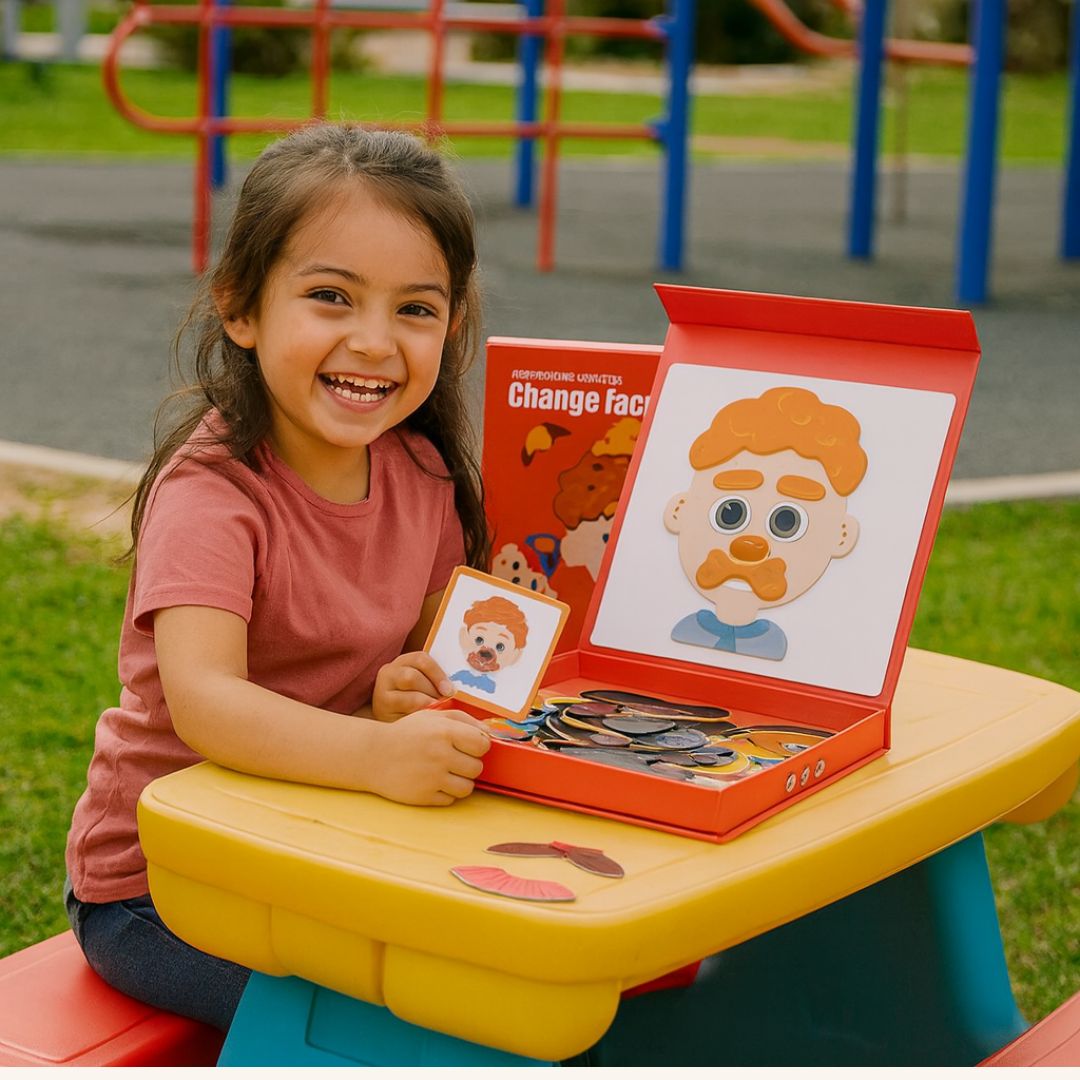 Rompecabezas educativo de expresiones faciales para niños