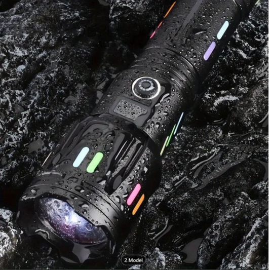 Linterna Led Con Indicador De Potencia - Linterna Recargable De Alto Rendimiento Con Rompecristales Y Usb-c Linterna Led Con Indicador De Potencia