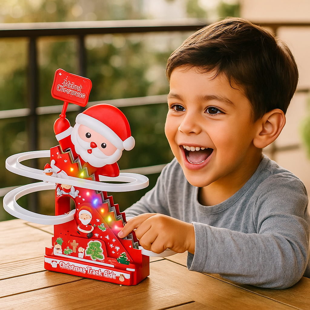 Diversión en la montaña rusa de Papá Noel