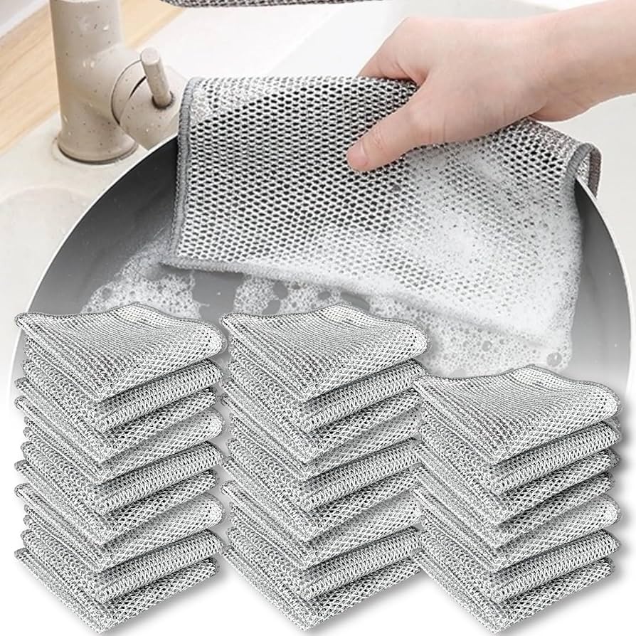 Pañuelo Lavavajillas de Alambre de Plata