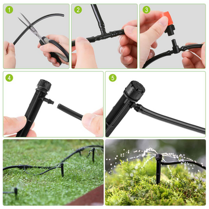 Conjunto De Sistema De Riego Automático - Riego Por Goteo Para Plantas De Jardín
