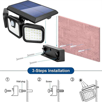 Aplique de Pared para Exterior Alimentado por Energía Solar