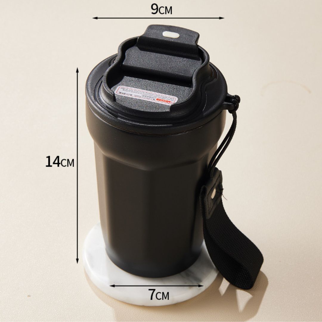 Taza de Café de Acero Inoxidable con Indicador Led de Temperatura 450 Ml