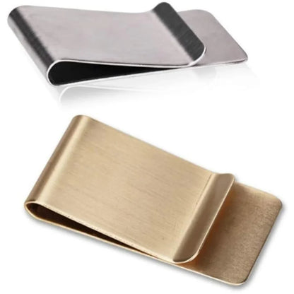 Elegante Tarjetero y Pinza para Billetes de Acero Inoxidable - Set de 2 Preciosos Tarjeteros y Pinzas para Billetes de Acero Inoxidable
