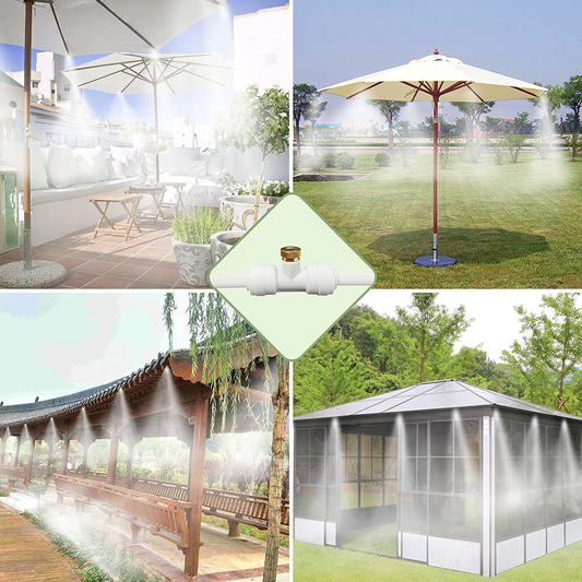Sistema de Nebulización para Patio y Jardín - Set de Pulverización de Refrigeración para Sombrilla y Pabellón