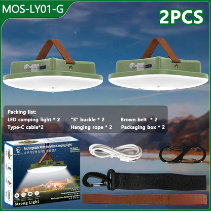 Lámpara de Camping Solar Recargable Led de 80w con Imán y Función de Zoom