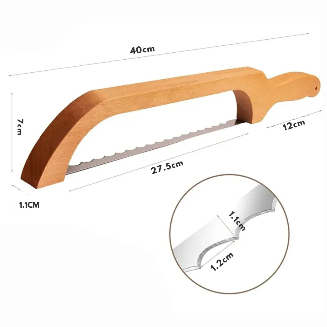Cuchillo De Madera Para Pan Con Ayuda De Corte Antideslizante