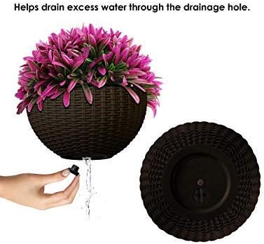 Cesto Colgante Tejido para Plantas con Cadena - Ideal para Balcón y Jardín