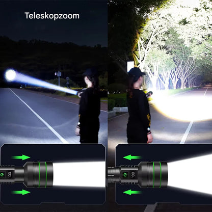 Antorcha LED Extremadamente Brillante Y Ampliable Con Función De Banco De Energía Para Aventuras Al Aire Libre