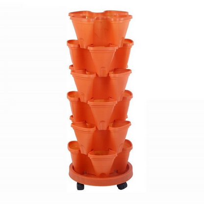 Torre Vertical De Plantas De 6 Capas - Sistema Tridimensional De Flores Para El Jardín