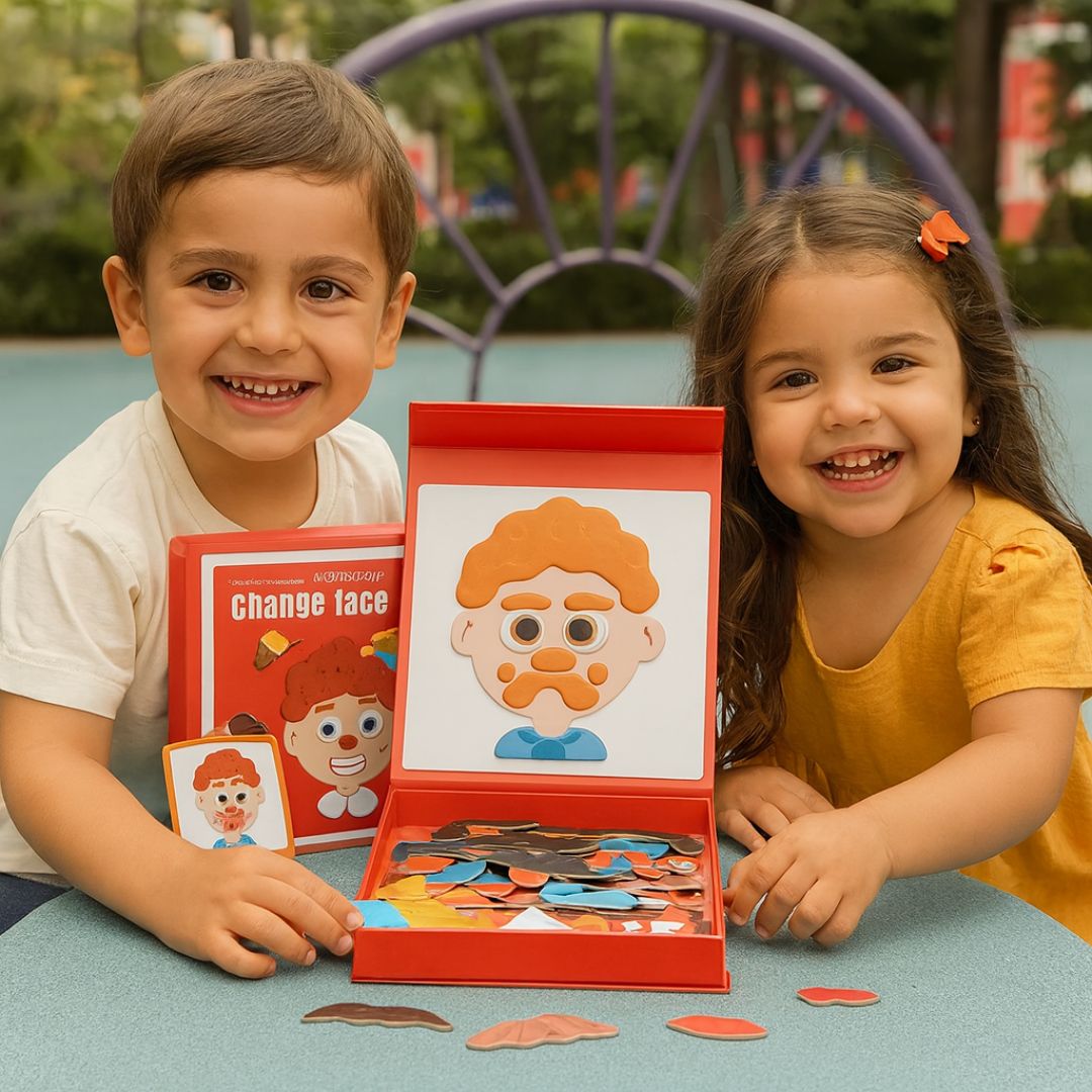 Rompecabezas educativo de expresiones faciales para niños