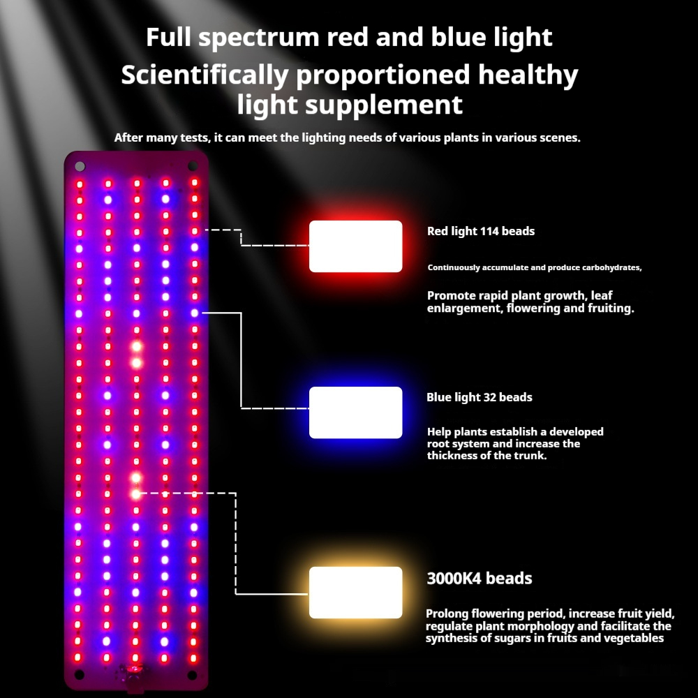 Panel De Luz Led Quantum Para Plantas Para Fomentar El Crecimiento Y El Color - Con Modo De Luz Regulable