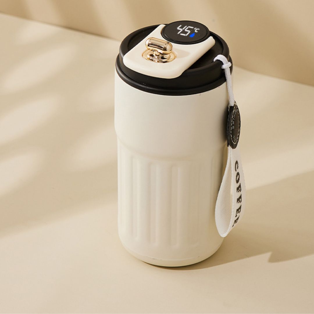 Taza de Café de Acero Inoxidable con Indicador Led de Temperatura 450 Ml