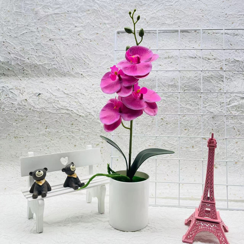 Flor de Orquídea Artificial - Planta Artificial Decorativa para Decoración de Salón y Mesa