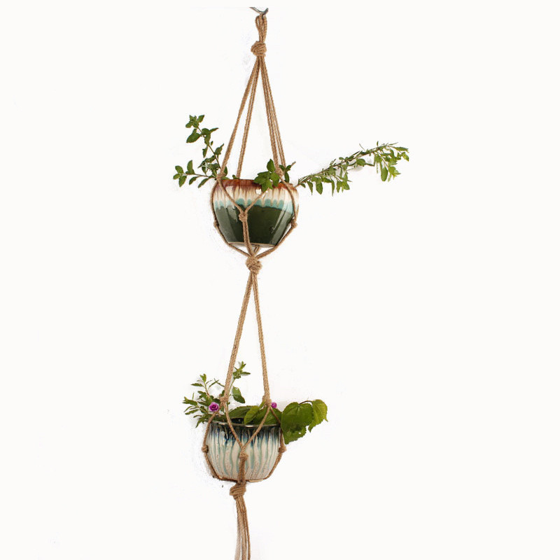 Colgador de Macramé Hecho de Cuerda de Algodón - Suspensión con Estilo para Macetas