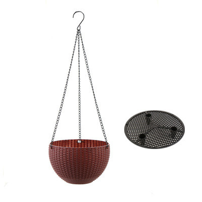 Cesto Colgante Tejido para Plantas con Cadena - Ideal para Balcón y Jardín