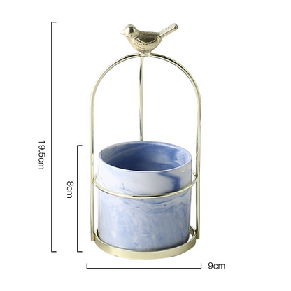 Maceta De Flores Con Diseño De Pájaro Para Una Decoración Con Estilo