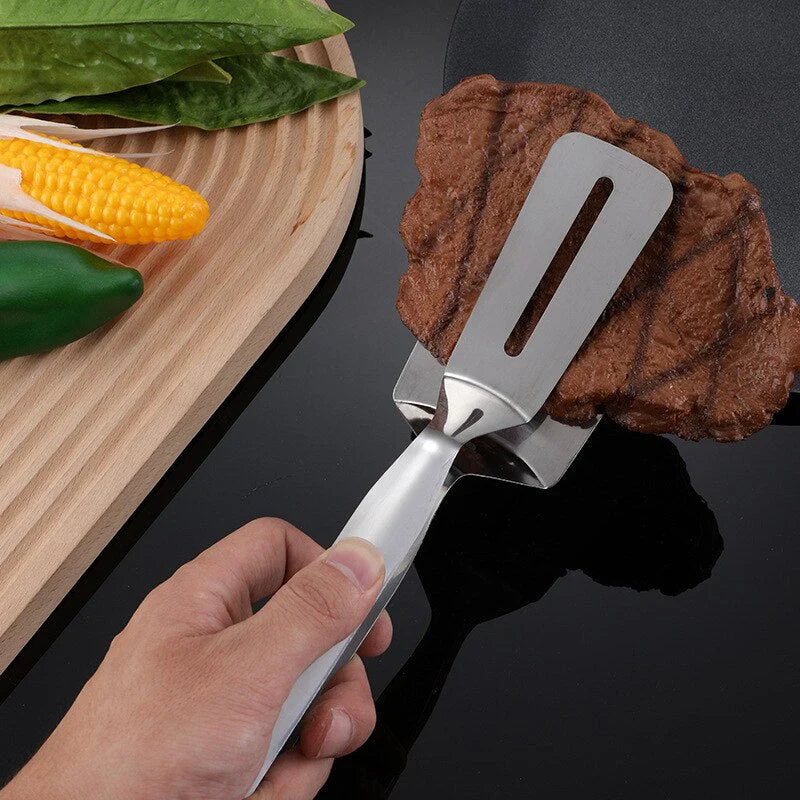 Volteador De Acero Inoxidable De Doble Cara Con Mango Antideslizante - Ideal Para Asar Y Asar A La Parrilla