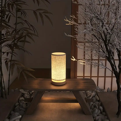 Lámpara De Noche De Aspecto De Lino Con Diseño Moderno - Para Un Ambiente Acogedor