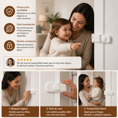 Bloqueo de Seguridad para Puertas para Niños Sin Perforar