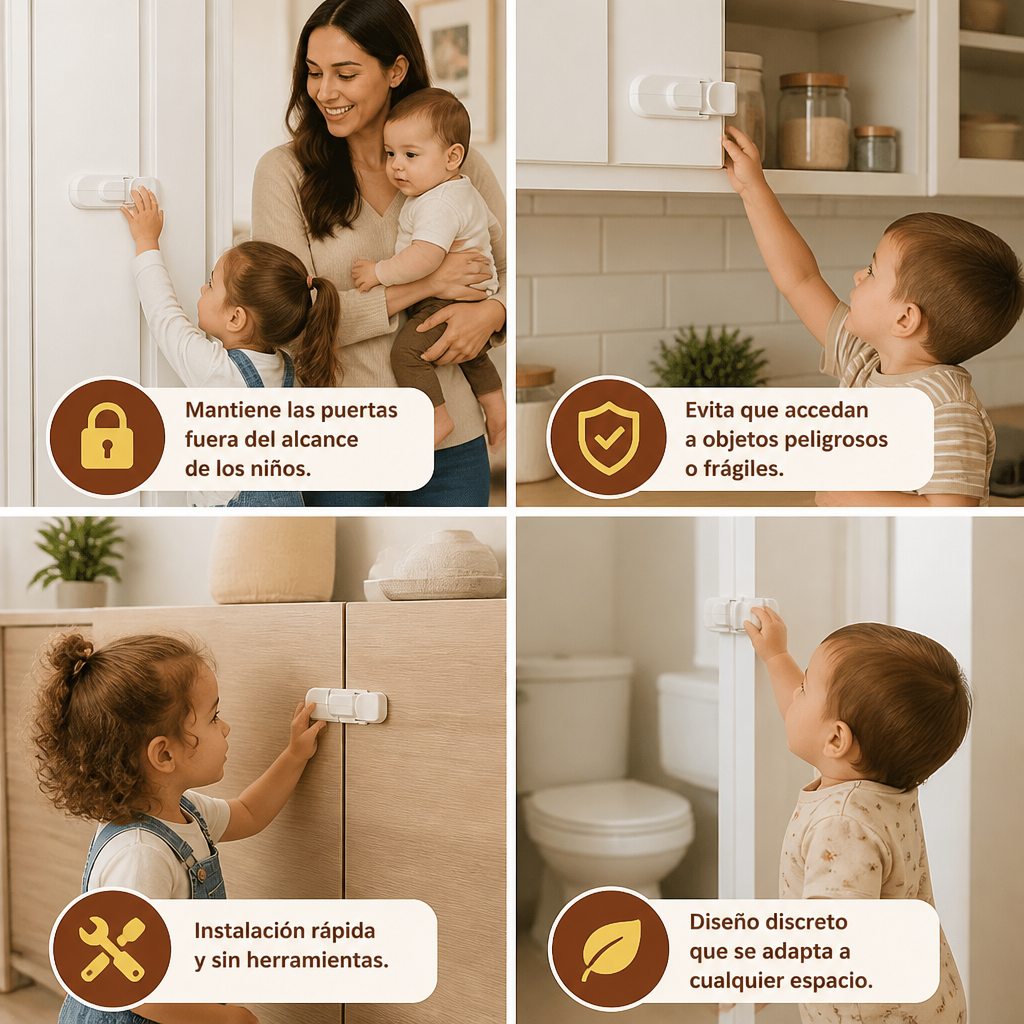 Bloqueo de Seguridad para Puertas para Niños Sin Perforar