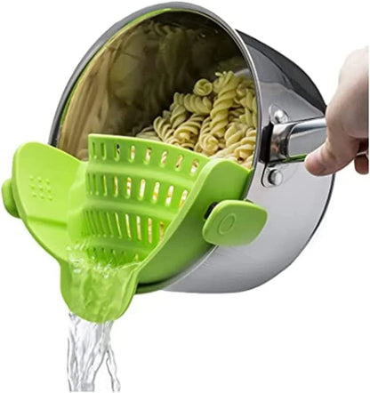 Colador De Silicona Con Pinza - Bandeja De Goteo Resistente Al Calor Para Alimentos Colador De Silicona Con Pinza