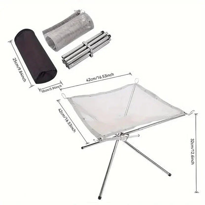 Pedestal Plegable para Hoguera - Hoguera Portátil para Camping y Uso Al Aire Libre