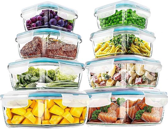 Juego de Tarros de Cristal para Guardar Alimentos - Recipientes Herméticos con Tapa para la Cocina y la Preparación de Comidas los Tarros de Cristal para Guardar Alimentos con Tapa Son Ideales para la Cocina y la Preparación de Comidas