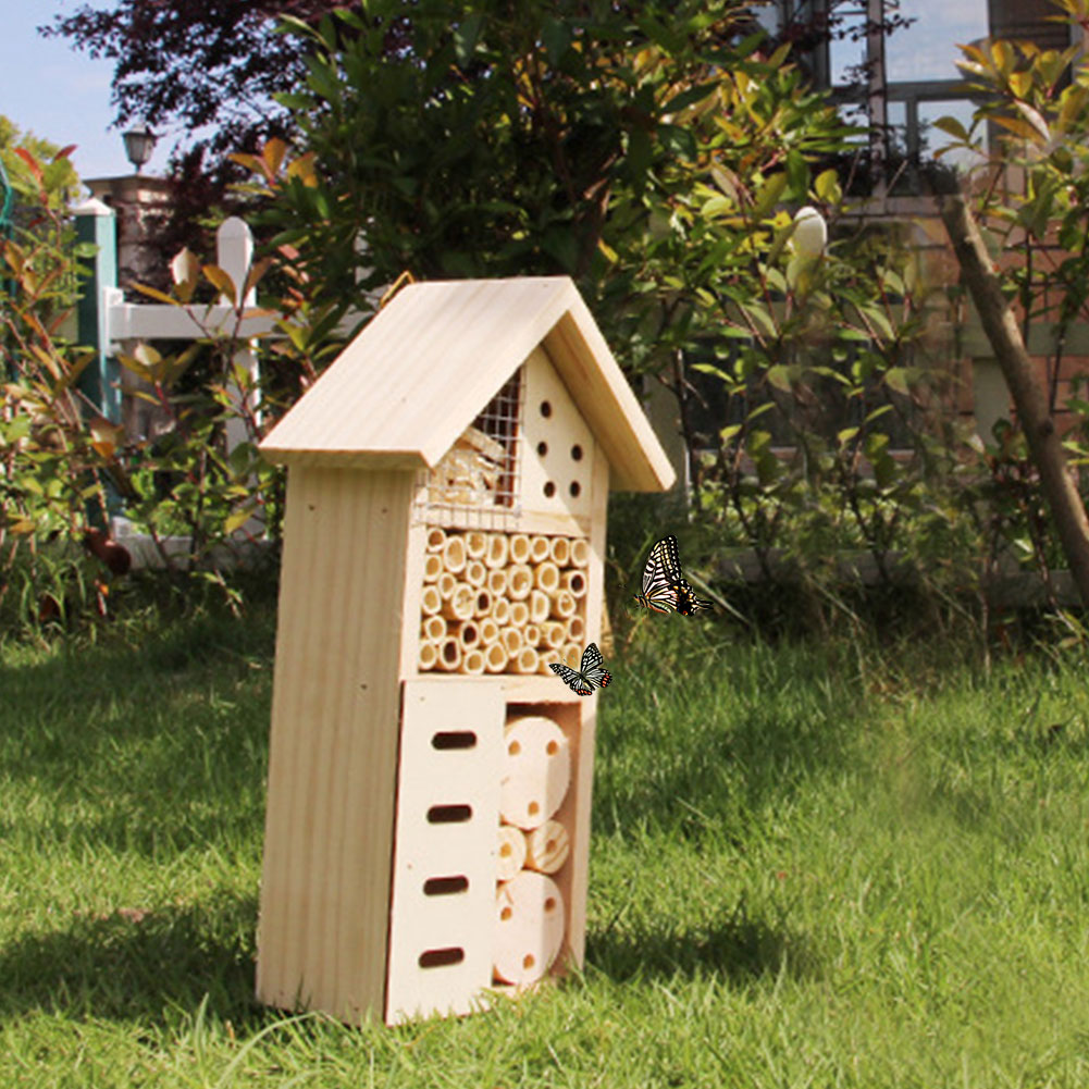 Casa de Madera para Insectos - Hábitat Apícola e Insectívoro para el Jardín y el Patio