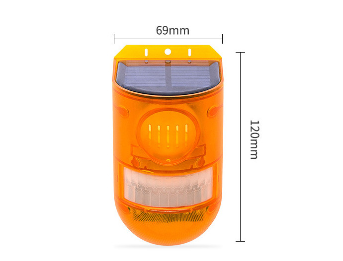 Ahuyentador de Animales Alimentado por Energía Solar con Alarma - Protección Eficaz Contra los Animales