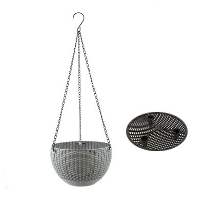 Cesto Colgante Tejido para Plantas con Cadena - Ideal para Balcón y Jardín