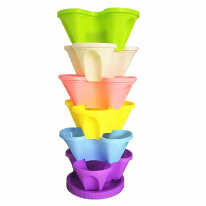 Torre Vertical De Plantas De 6 Capas - Sistema Tridimensional De Flores Para El Jardín