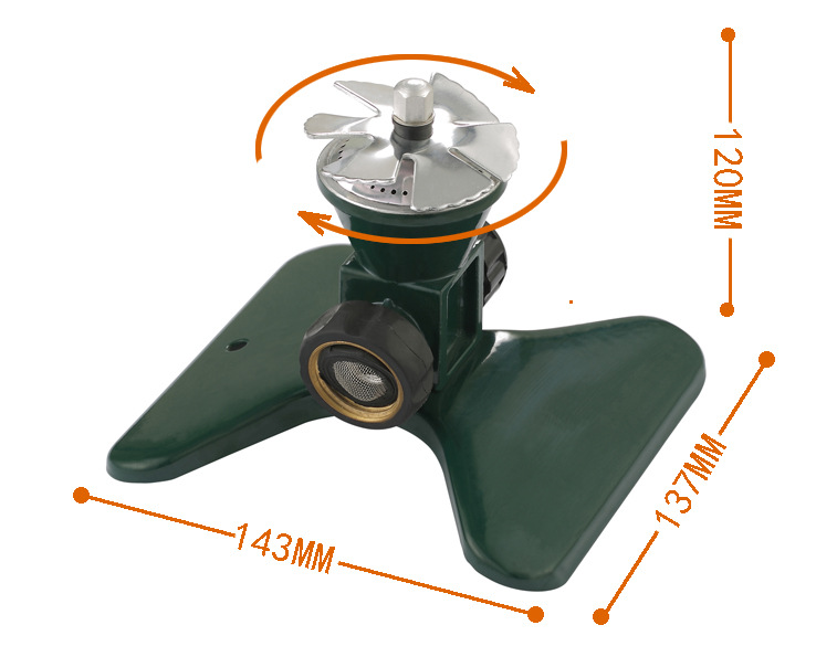 Aspersor De Césped Metálico Giratorio Automático De 360 Grados - Eficaz Cabezal De Riego De Jardín