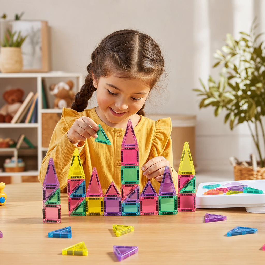 Bloques magnéticos compactos – Set Montessori de viaje de 40 piezas