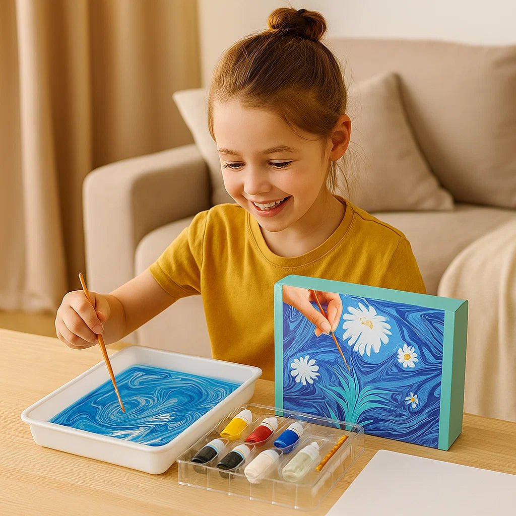 Kit de pintura marmoleada para niños ⎜ Set creativo de arte acuático