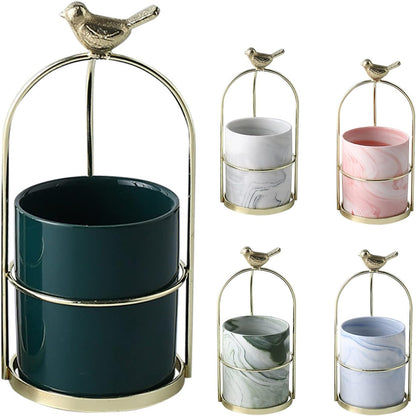 Maceta De Flores Con Diseño De Pájaro Para Una Decoración Con Estilo