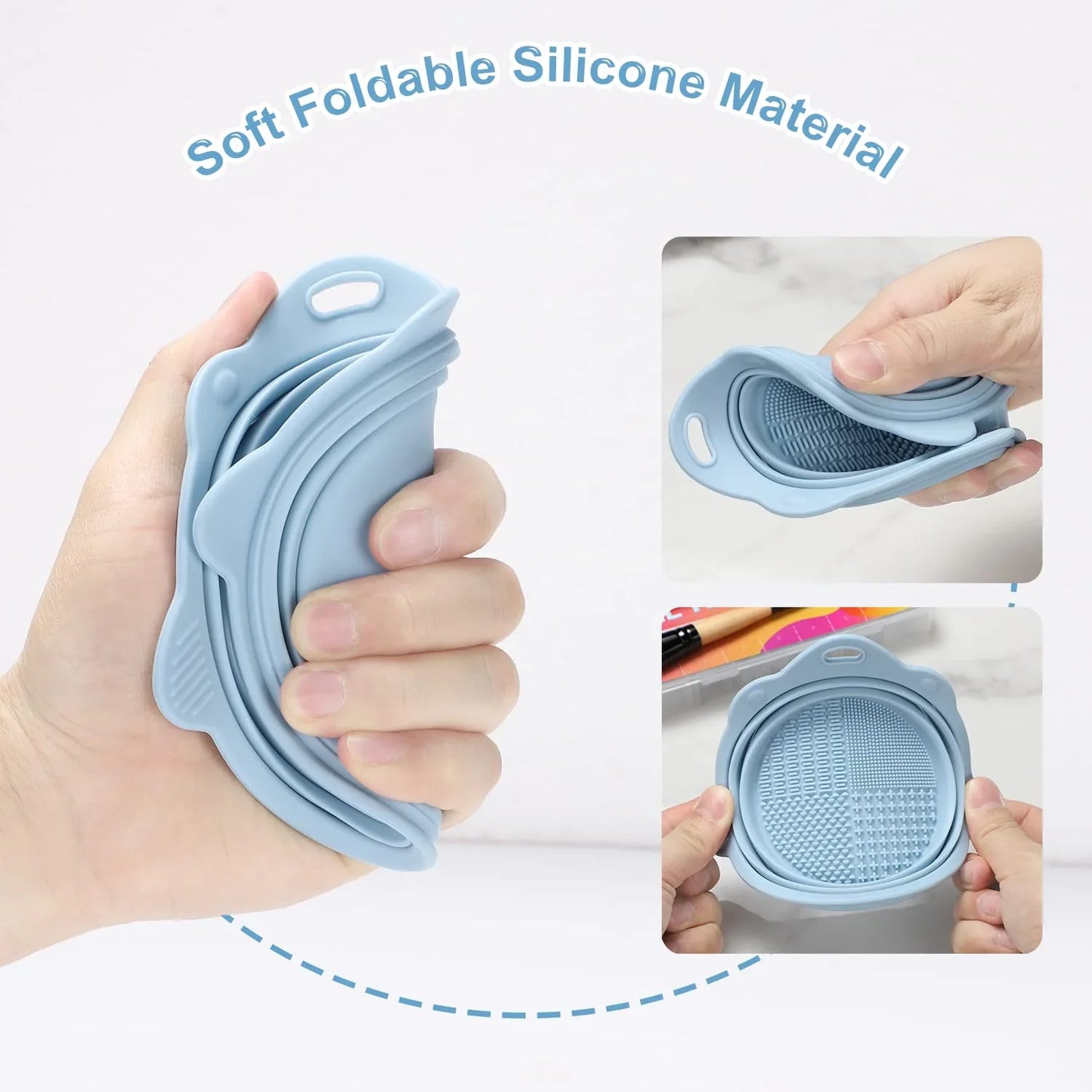 Bandeja de Silicona Plegable para Limpieza de Cepillos