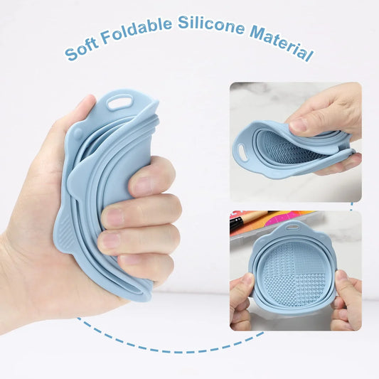 Bandeja de Silicona Plegable para Limpieza de Cepillos