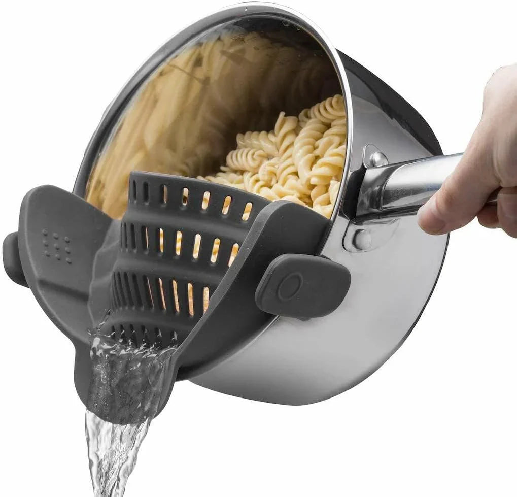Colador De Silicona Con Pinza - Bandeja De Goteo Resistente Al Calor Para Alimentos Colador De Silicona Con Pinza