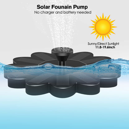 Fuente Solar para el Jardín - Fuente de Agua con Diseño de Flores para Estanques y Piscinas Fuente Solar para el Jardín