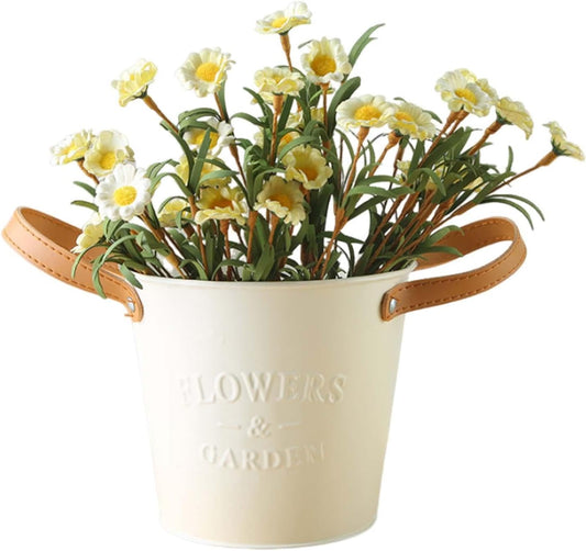 Macetas Decorativas con Asas de Cuero - Macetas para el Hogar y el Jardín