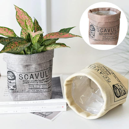 Maceta Decorativa De Tela Con Estampado - Maceta Versátil Para Guardar Plantas Y Adornos Maceta Decorativa De Tela Con Estampado