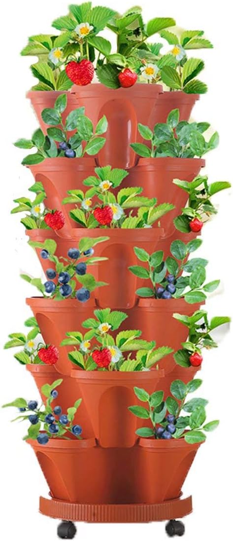 Torre Vertical De Plantas De 6 Capas - Sistema Tridimensional De Flores Para El Jardín