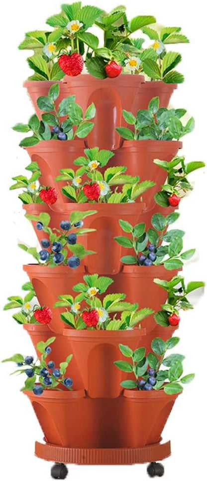 Torre Vertical De Plantas De 6 Capas - Sistema Tridimensional De Flores Para El Jardín