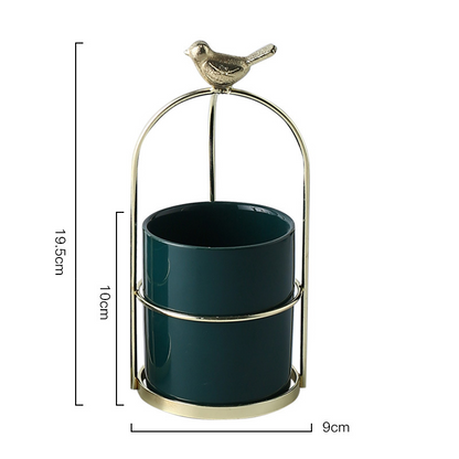 Maceta De Flores Con Diseño De Pájaro Para Una Decoración Con Estilo