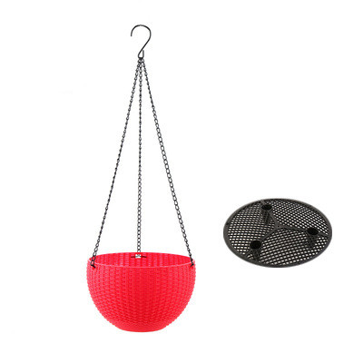 Cesto Colgante Tejido para Plantas con Cadena - Ideal para Balcón y Jardín