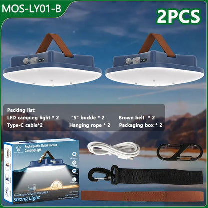 Lámpara de Camping Solar Recargable Led de 80w con Imán y Función de Zoom