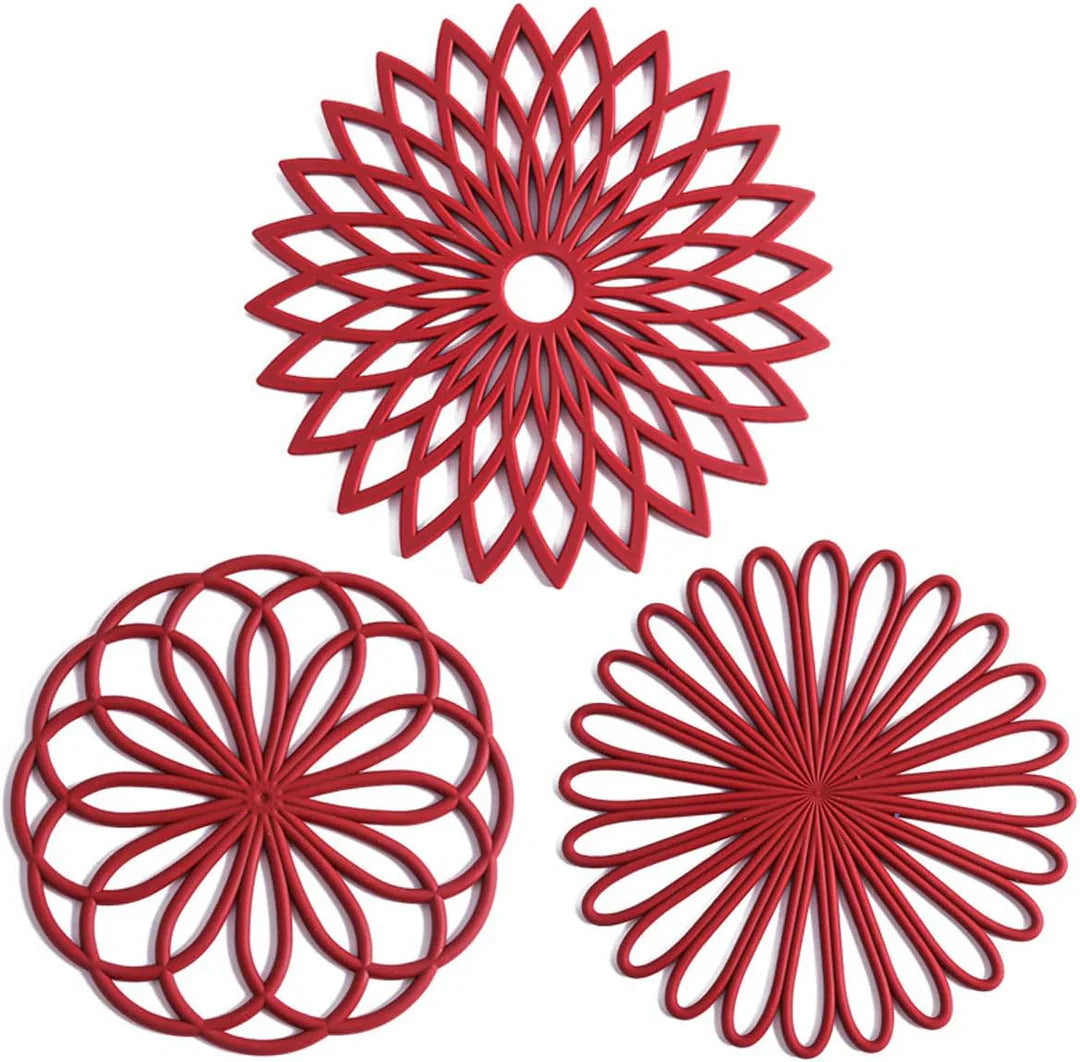 Set de Posavasos de Silicona de 3 Piezas con Alfombrillas Protectoras Resistentes Al Calor Posavasos de Silicona de 3 Piezas