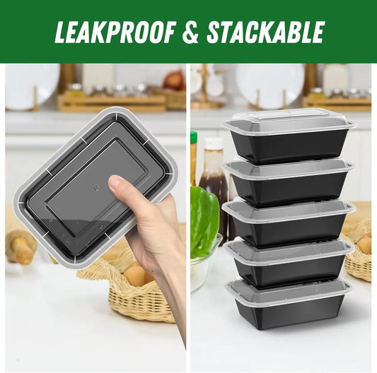 Juego De 50 Recipientes Para Preparar Comidas Con Tapa - Ideal Para Preparar Comidas