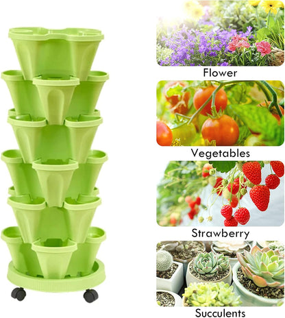 Torre Vertical De Plantas De 6 Capas - Sistema Tridimensional De Flores Para El Jardín